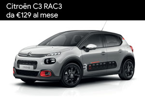 Citroën C3 RAC3 tua da 129 Euro al mese da Spazio a Torino